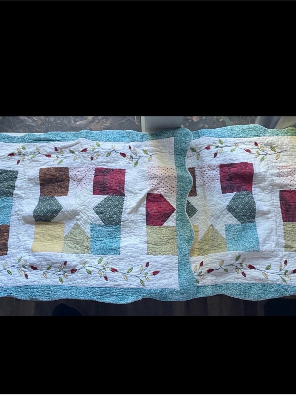 Quilted Country Patchwork PILLOW SHAM SET —includes two shams